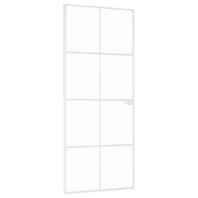 Binnendeur 83x201,5 cm gehard glas en aluminium smal wit