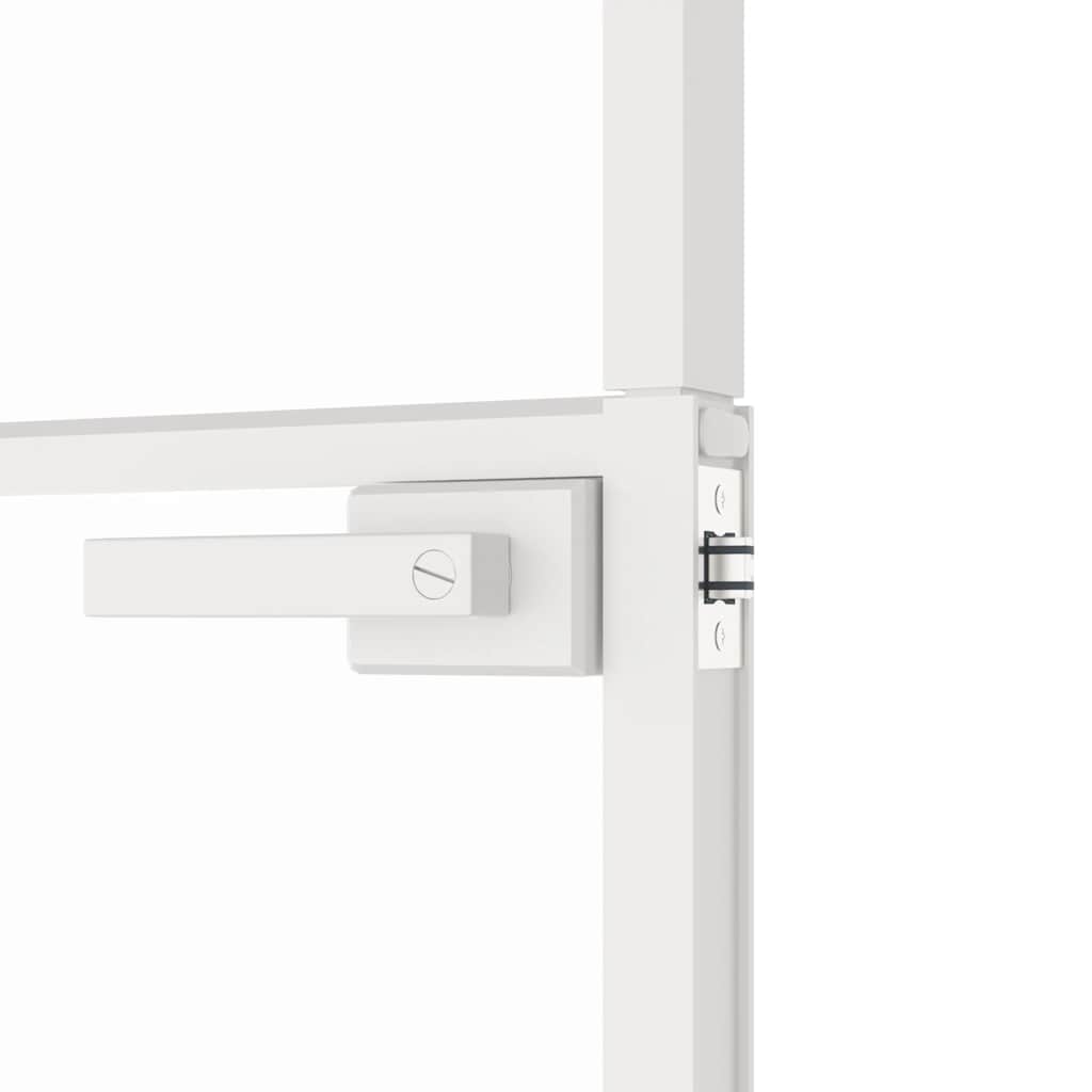 Binnendeur 83x201,5 cm gehard glas en aluminium smal wit