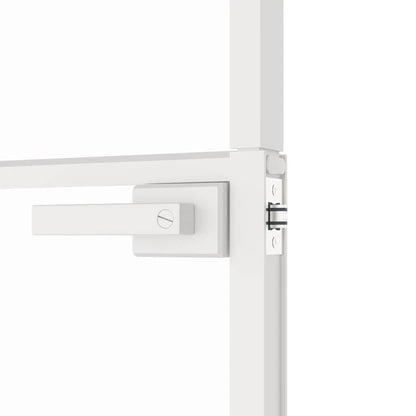 Binnendeur 83x201,5 cm gehard glas en aluminium smal wit