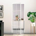 Interior door 83x201.5 cm tempered glass and narrow white aluminum