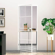 Binnendeur 83x201,5 cm gehard glas aluminium smal wit