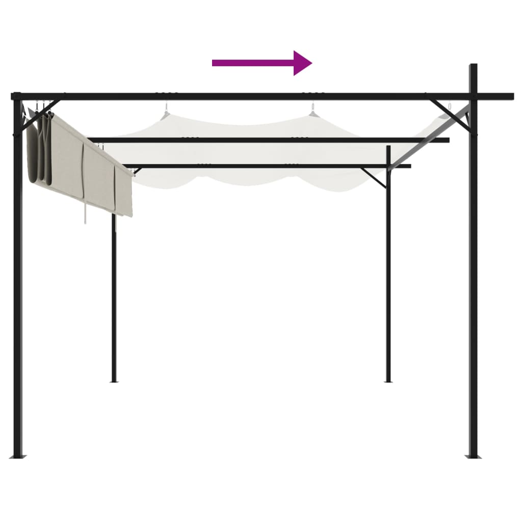 Pergola Met Uitschuifbaar Dak 295X292X230 Kleurig 295 x 292 x 230 cm