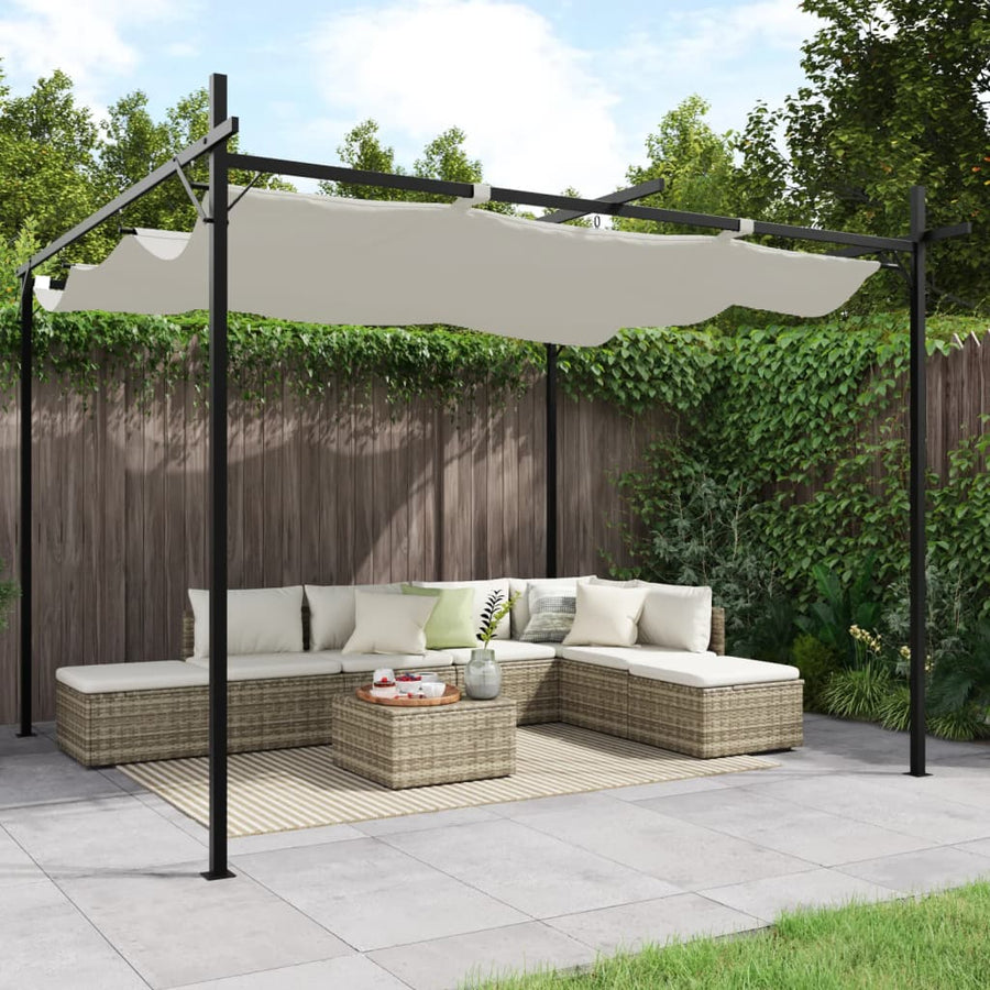 Pergola Met Uitschuifbaar Dak 295X292X230 Kleurig 295 x 292 x 230 cm