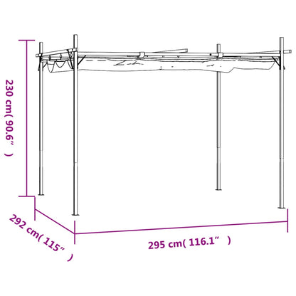 Pergola Met Uitschuifbaar Dak 295X292X230 Taupe