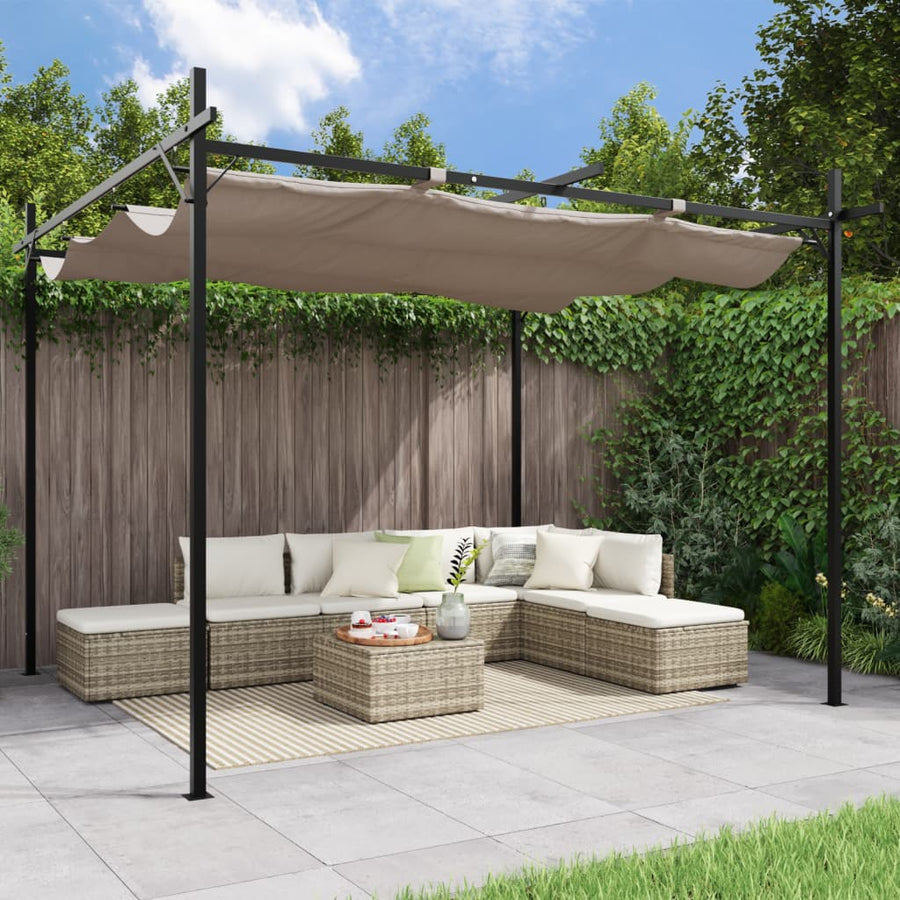 Pergola Met Uitschuifbaar Dak 295X292X230 Taupe