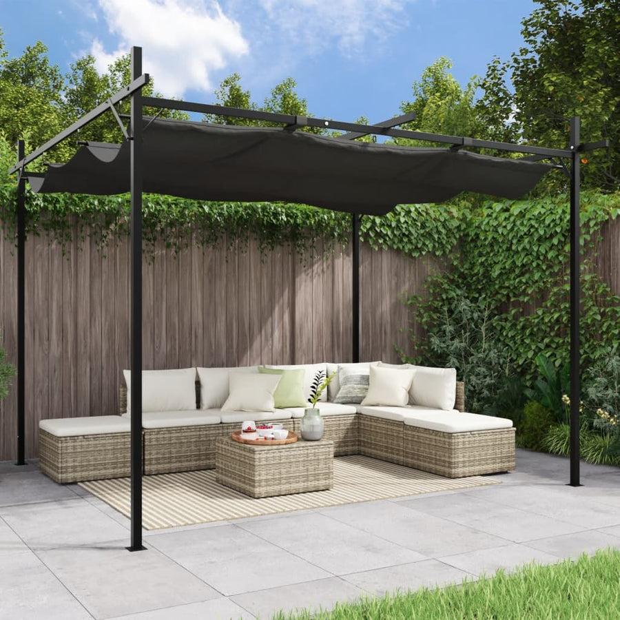 Pergola Met Uitschuifbaar Dak 295X292X230 Antracietkleurig