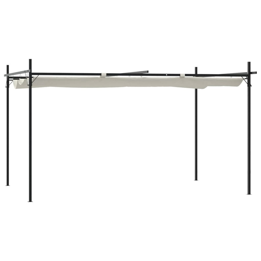 Pergola Met Uitschuifbaar Dak 395X292X230 Crèmekleurig