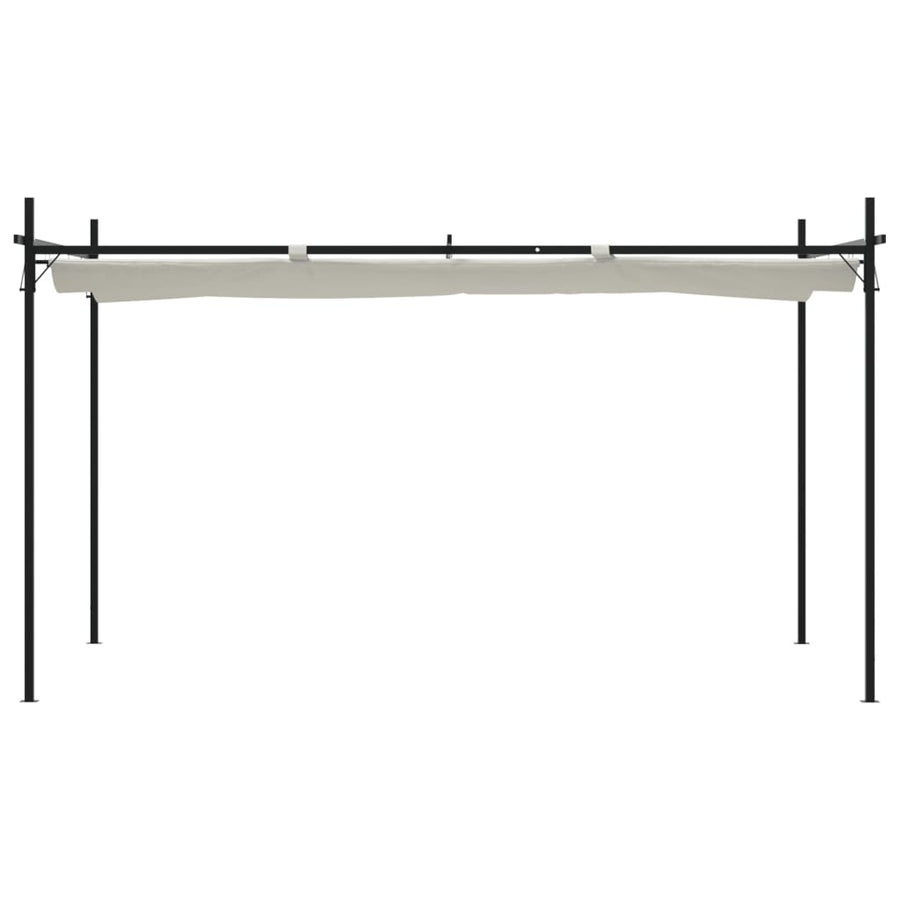 Pergola Met Uitschuifbaar Dak 395X292X230 Crèmekleurig