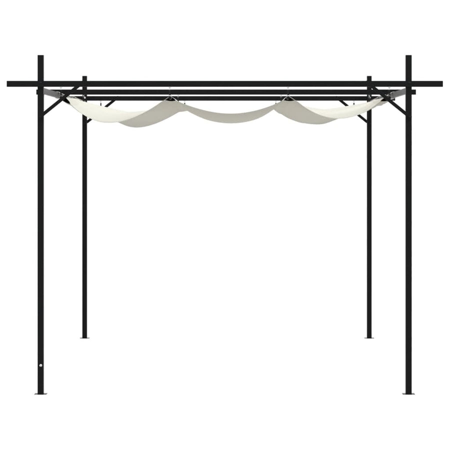 Pergola Met Uitschuifbaar Dak 395X292X230 Crèmekleurig