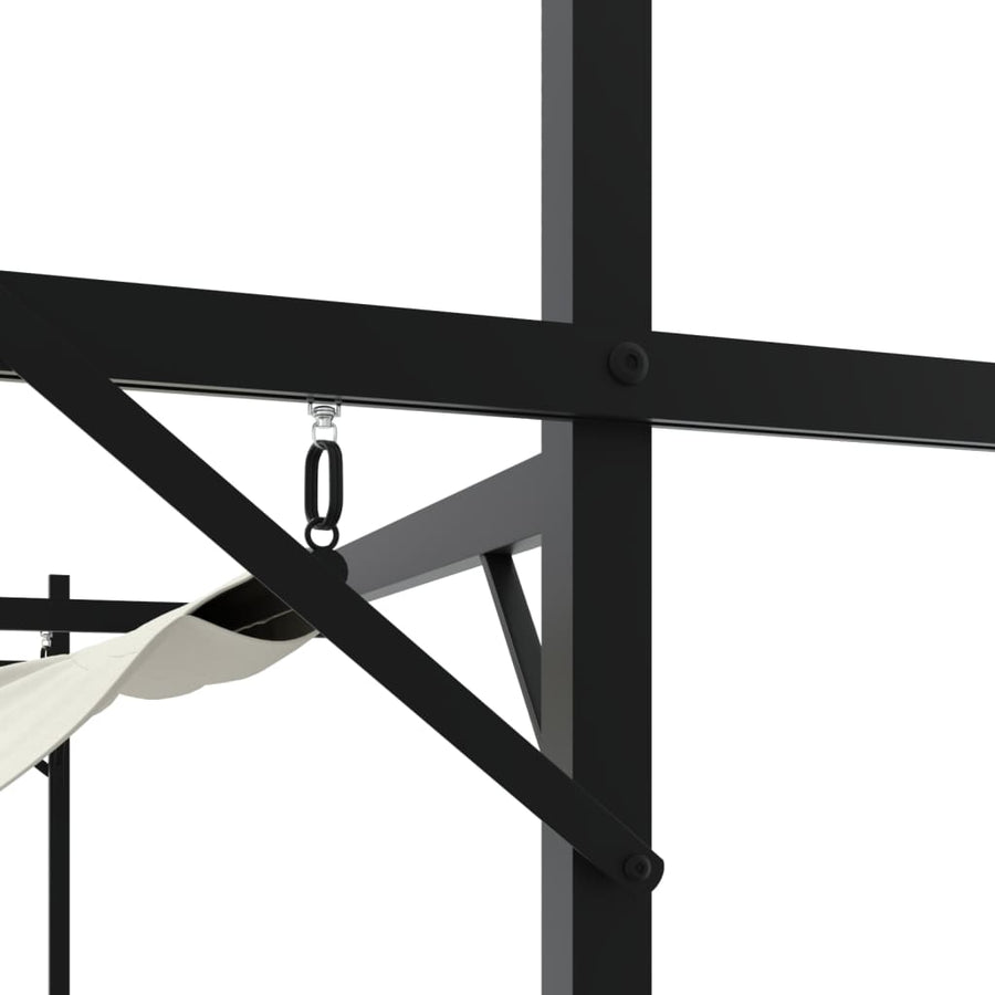 Pergola Met Uitschuifbaar Dak 395X292X230 Crèmekleurig