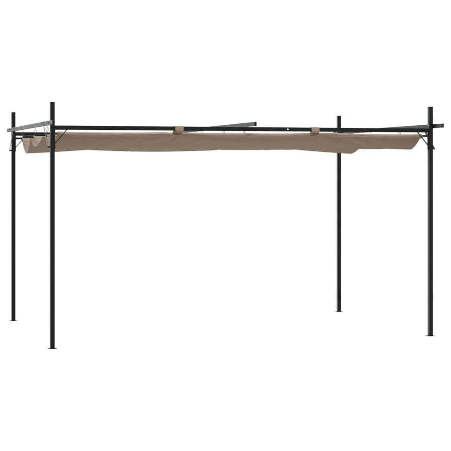 Pergola Met Uitschuifbaar Dak 395X292X230 395 x 292 x 230 cm Taupe