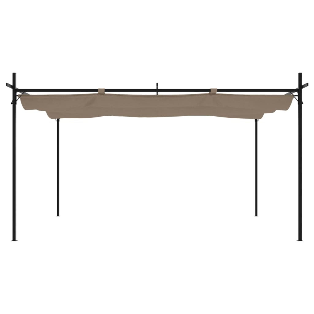 Pergola Met Uitschuifbaar Dak 395X292X230 395 x 292 x 230 cm Taupe