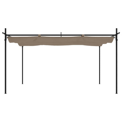 Pergola Met Uitschuifbaar Dak 395X292X230 395 x 292 x 230 cm Taupe