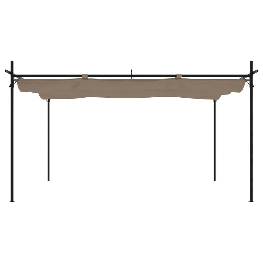 Pergola Met Uitschuifbaar Dak 395X292X230 395 x 292 x 230 cm Taupe