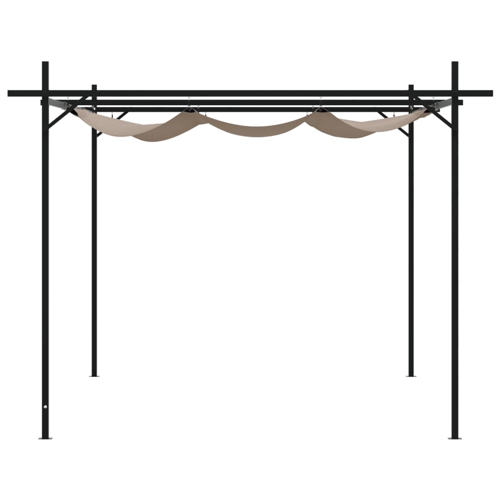 Pergola Met Uitschuifbaar Dak 395X292X230 395 x 292 x 230 cm Taupe