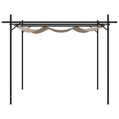 Pergola Met Uitschuifbaar Dak 395X292X230 395 x 292 x 230 cm Taupe
