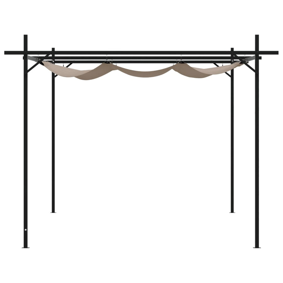 Pergola Met Uitschuifbaar Dak 395X292X230 395 x 292 x 230 cm Taupe