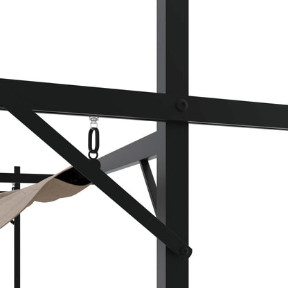 Pergola Met Uitschuifbaar Dak 395X292X230 395 x 292 x 230 cm Taupe