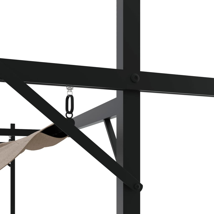Pergola Met Uitschuifbaar Dak 395X292X230 395 x 292 x 230 cm Taupe