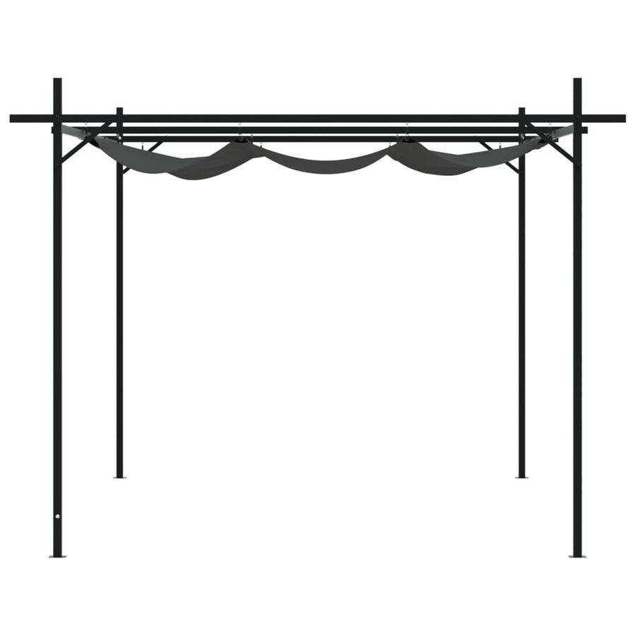 Pergola Met Uitschuifbaar Dak 395X292X230 Antracietkleurig