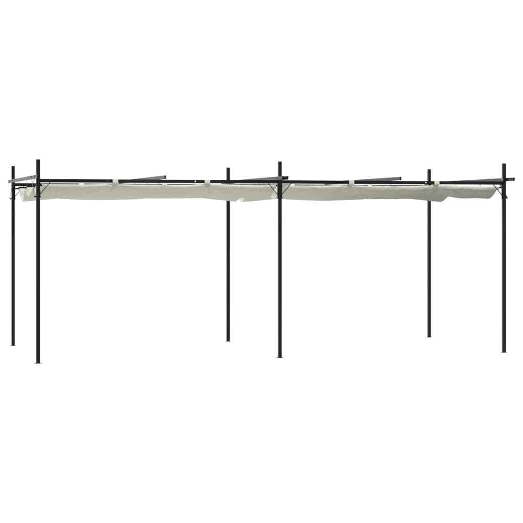 Pergola Met Uitschuifbaar Dak 589X292X230 Kleurig 589 x 292 x 230 cm Crème