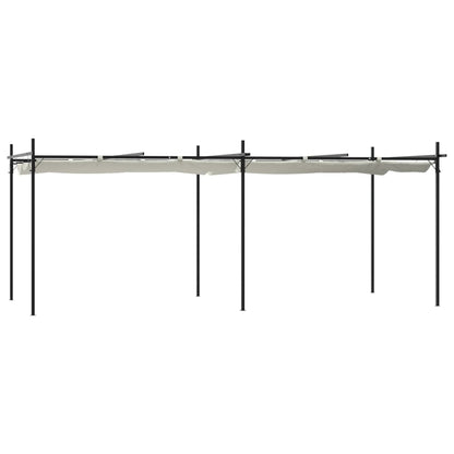 Pergola Met Uitschuifbaar Dak 589X292X230 Kleurig 589 x 292 x 230 cm Crème