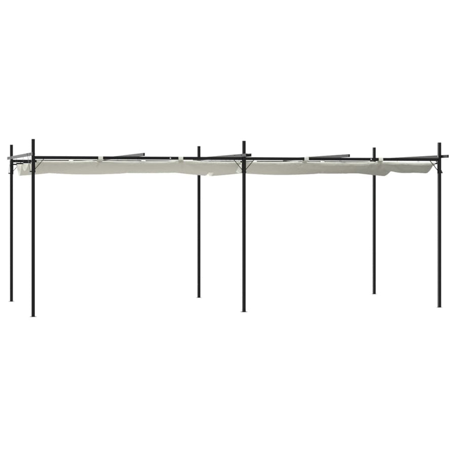 Pergola Met Uitschuifbaar Dak 589X292X230 Kleurig 589 x 292 x 230 cm Crème