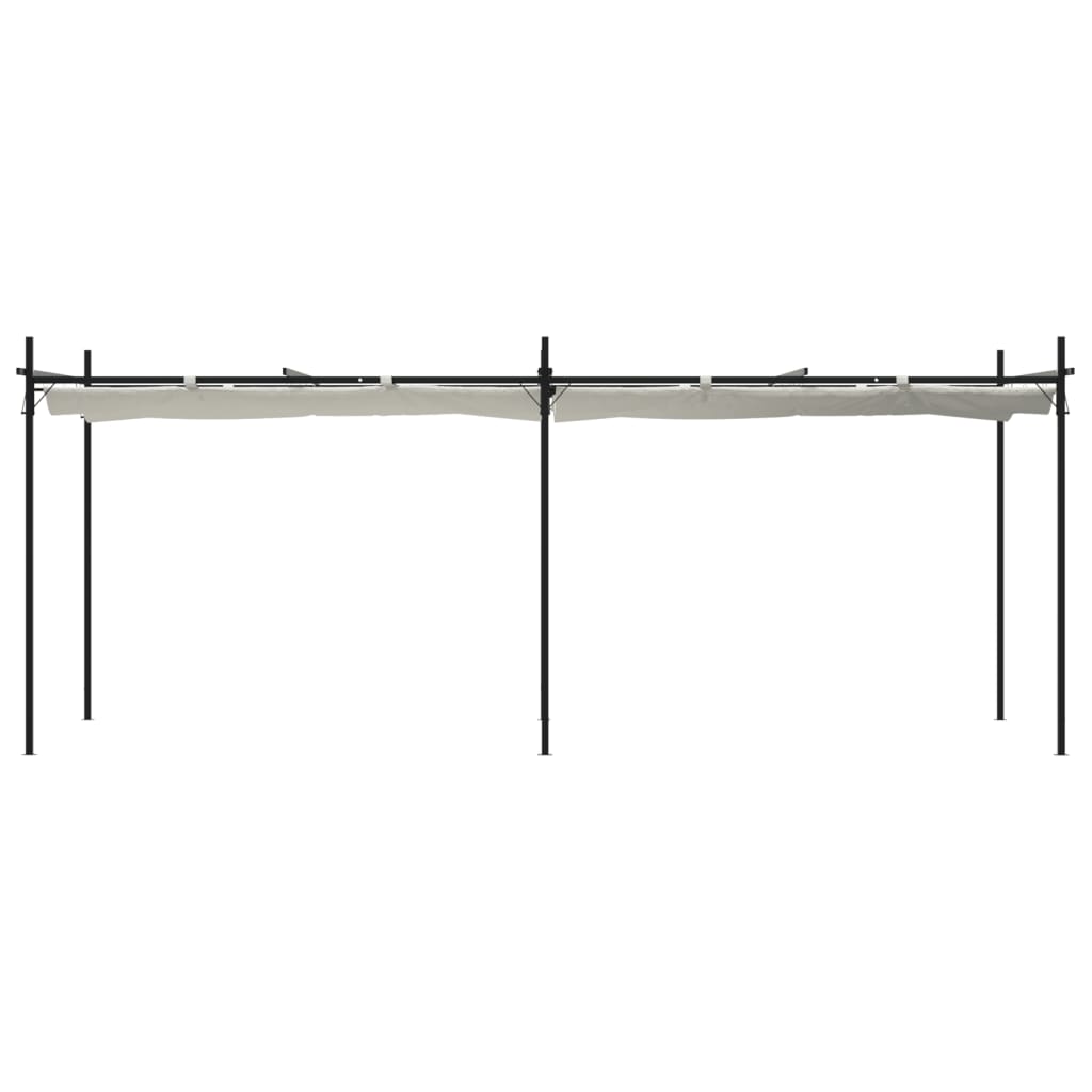 Pergola Met Uitschuifbaar Dak 589X292X230 Kleurig 589 x 292 x 230 cm Crème
