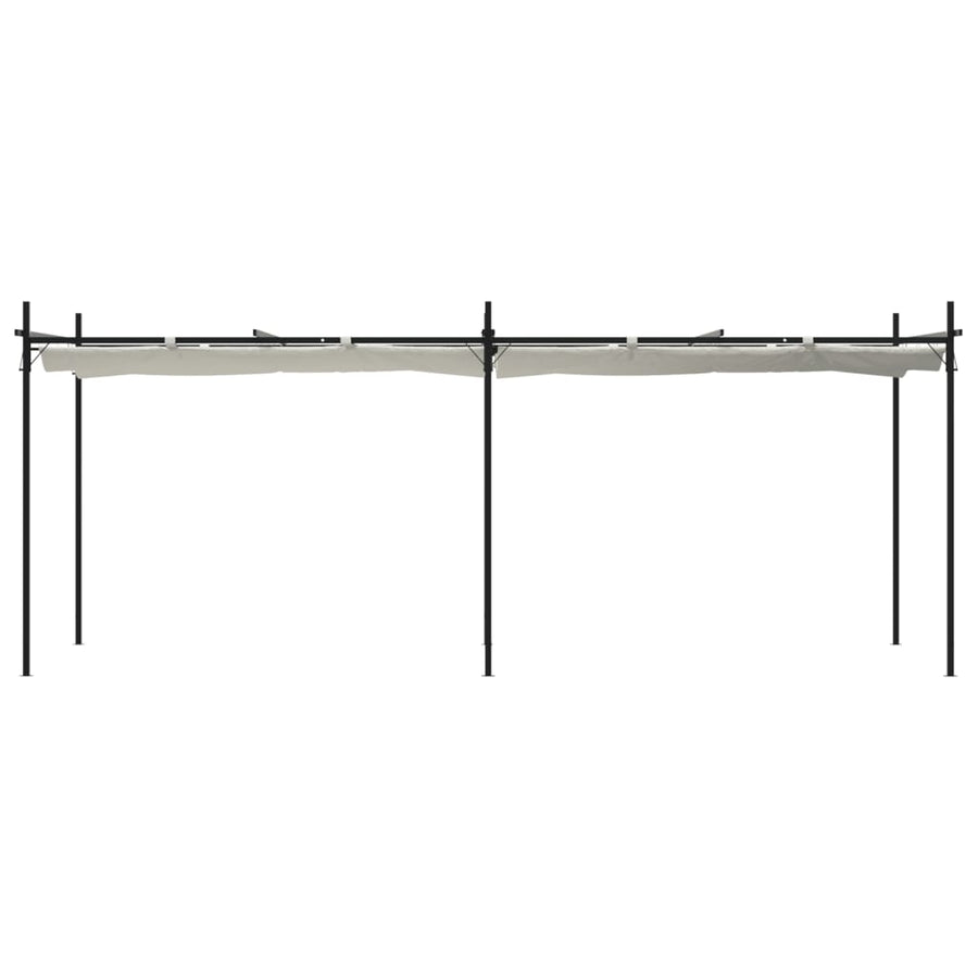 Pergola Met Uitschuifbaar Dak 589X292X230 Kleurig 589 x 292 x 230 cm Crème