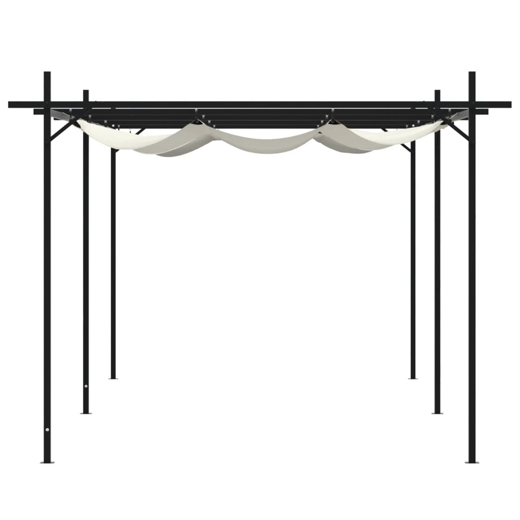Pergola Met Uitschuifbaar Dak 589X292X230 Kleurig 589 x 292 x 230 cm Crème