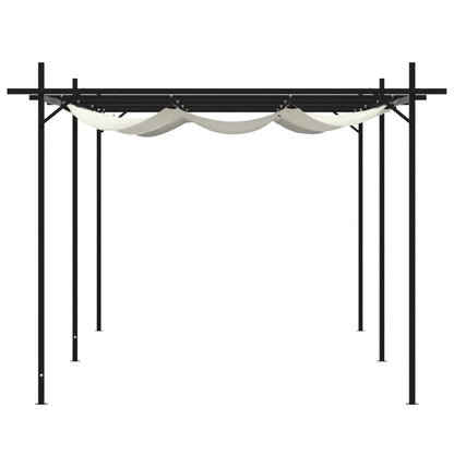 Pergola Met Uitschuifbaar Dak 589X292X230 Kleurig 589 x 292 x 230 cm Crème