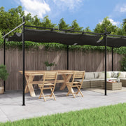 Pergola 589x292x230 cm antraciet met uitschuifbaar dak