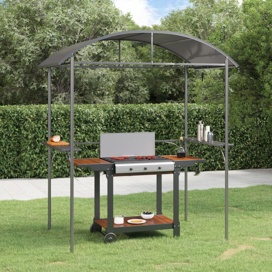 Barbecuepaviljoen Met Zijplanken 220X115X230 Cm Staal Antraciet