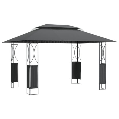 Prieel Met Dak 400X300X270 Cm Staal Antracietkleurig