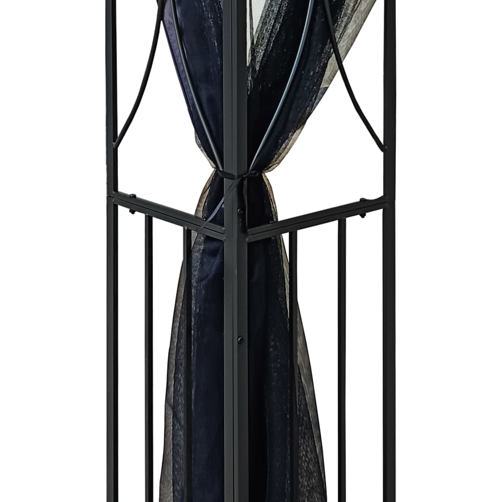 Prieel Met Zijwanden 300X300X270 Cm Staal Antracietkleurig 300 x 300 x 270 cm