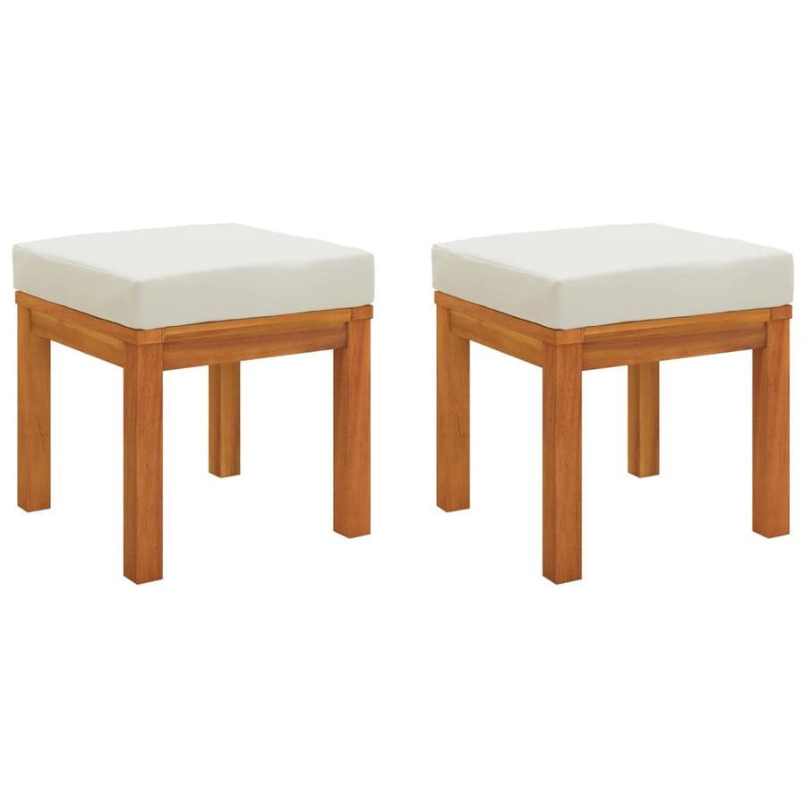 Tuinkrukjes Met Kussens 40X40X42 Cm Massief Acaciahout Crème