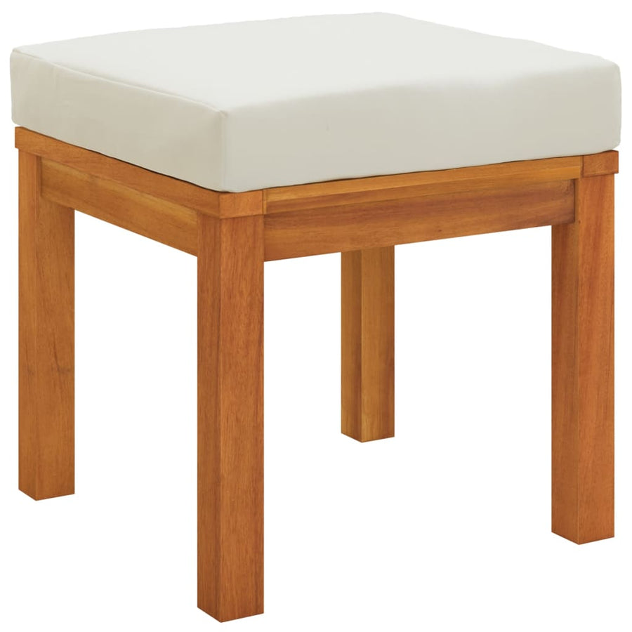 Tuinkrukjes Met Kussens 40X40X42 Cm Massief Acaciahout Crème