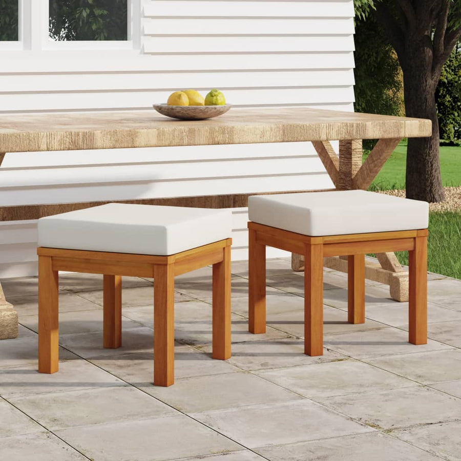 Tuinkrukjes Met Kussens 40X40X42 Cm Massief Acaciahout Crème