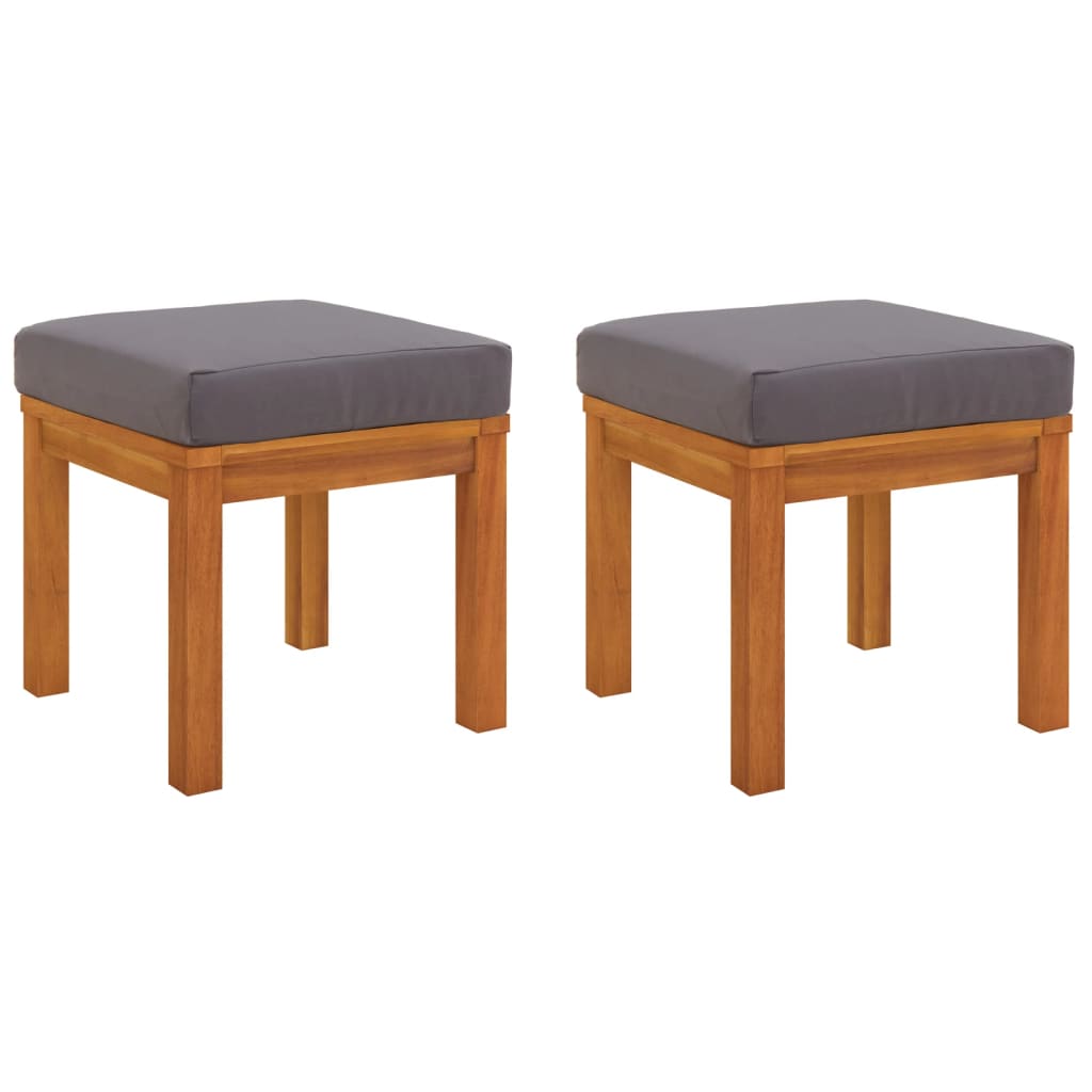 Tuinkrukjes Met Kussens 40X40X42 Cm Massief Acaciahout Grijs