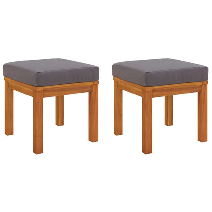 Tuinkrukjes Met Kussens 40X40X42 Cm Massief Acaciahout Grijs
