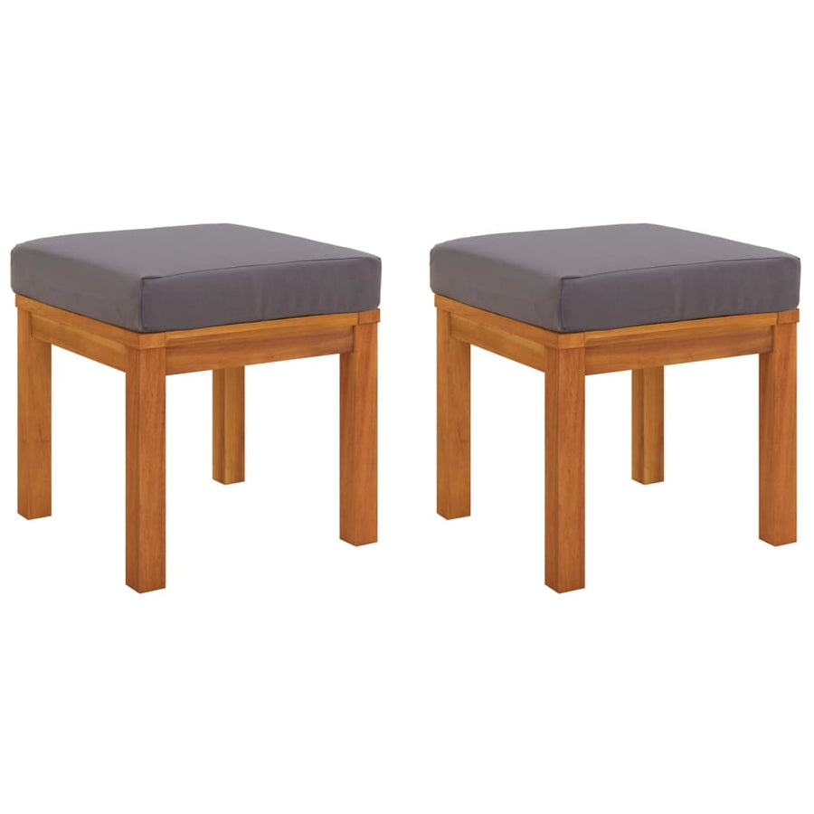 Tuinkrukjes Met Kussens 40X40X42 Cm Massief Acaciahout Grijs