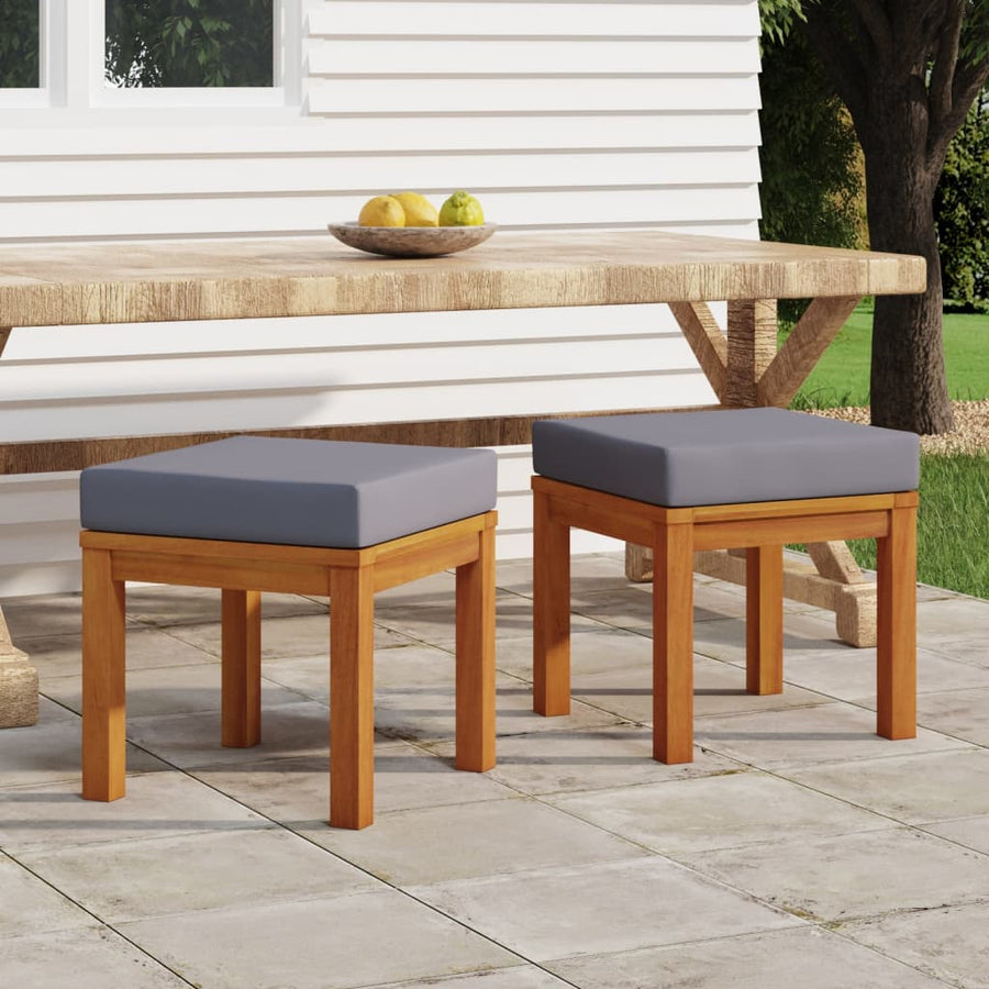 Tuinkrukjes Met Kussens 40X40X42 Cm Massief Acaciahout Grijs