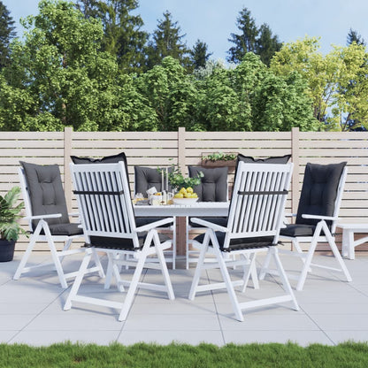 Tuinstoelkussens 6 st hoge rug 120x50x7 cm stof antracietkleur