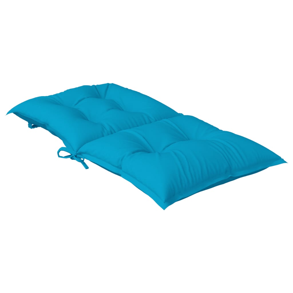 Tuinstoelkussens 4 st lage rug 100x50x7 cm stof blauw