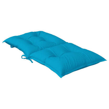 Tuinstoelkussens 4 st lage rug 100x50x7 cm stof blauw