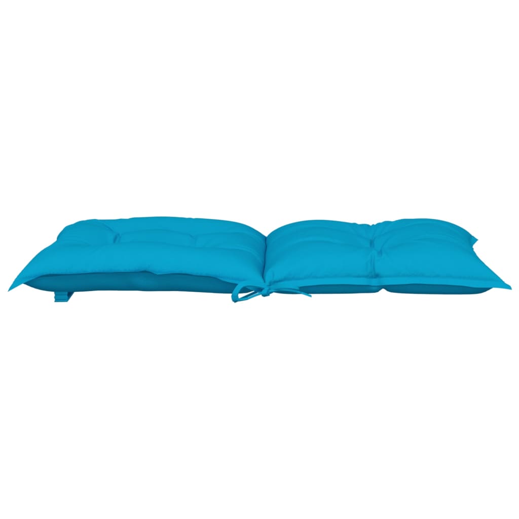 Tuinstoelkussens 4 st lage rug 100x50x7 cm stof blauw
