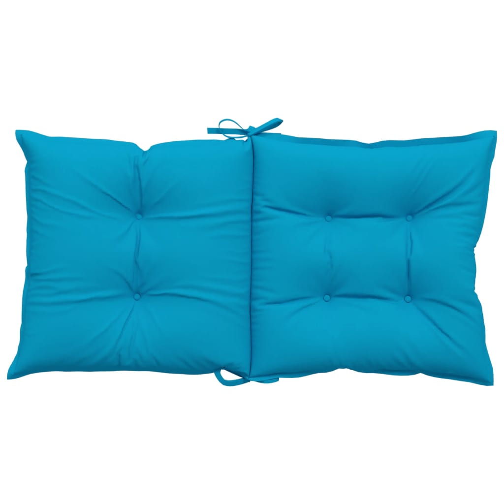 Tuinstoelkussens 4 st lage rug 100x50x7 cm stof blauw