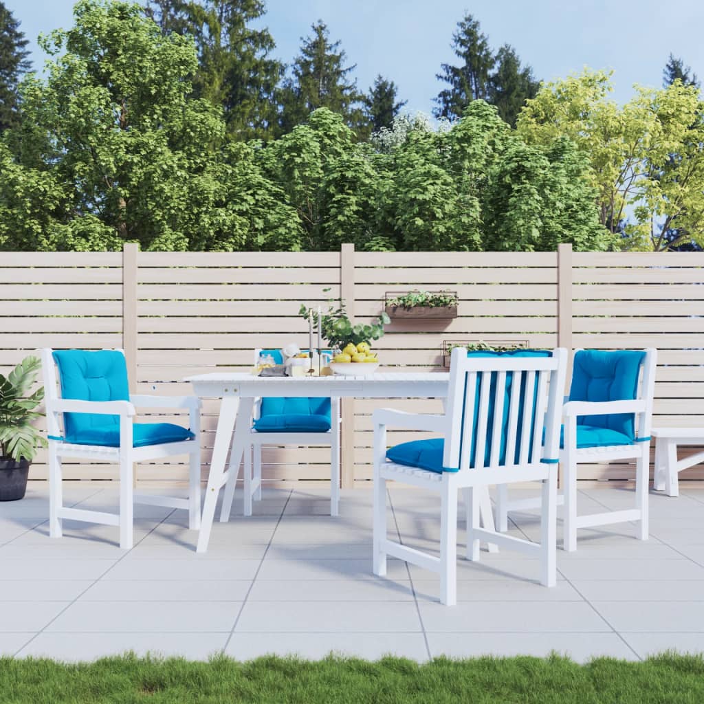 Tuinstoelkussens 4 st lage rug 100x50x7 cm stof blauw