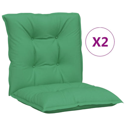 Tuinstoelkussens 2 st lage rug 100x50x7 cm stof groen