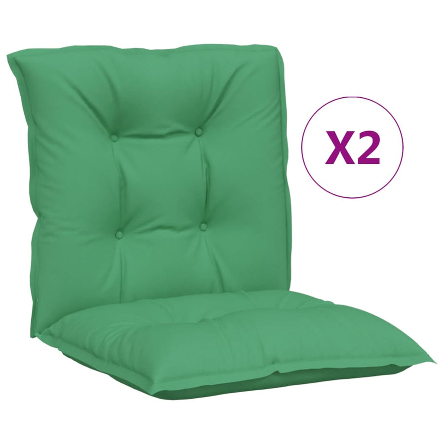 Tuinstoelkussens 2 st lage rug 100x50x7 cm stof groen